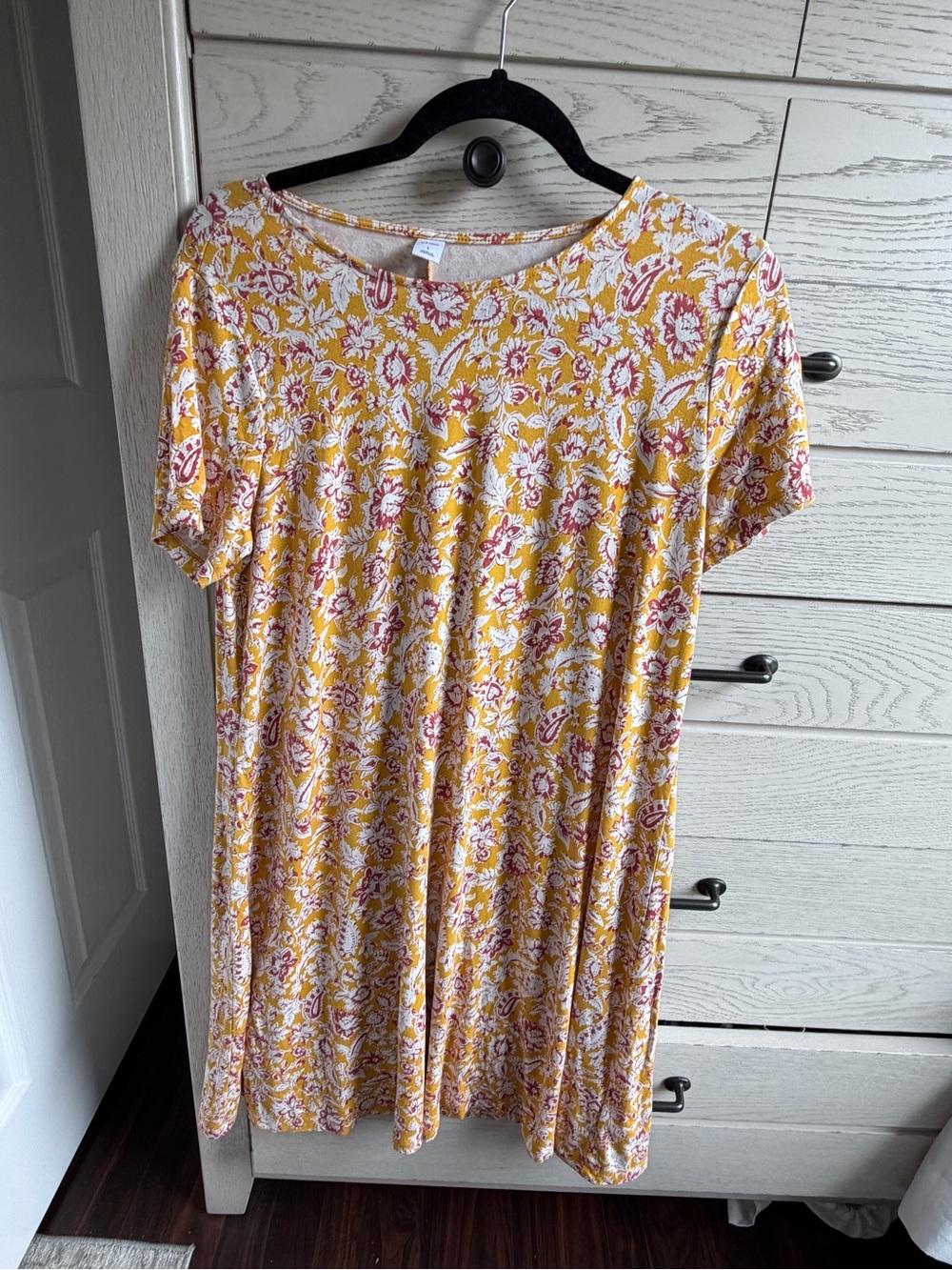 Old Navy Mustard Yellow Floral Paisley Dress